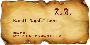 Kandl Napóleon névjegykártya